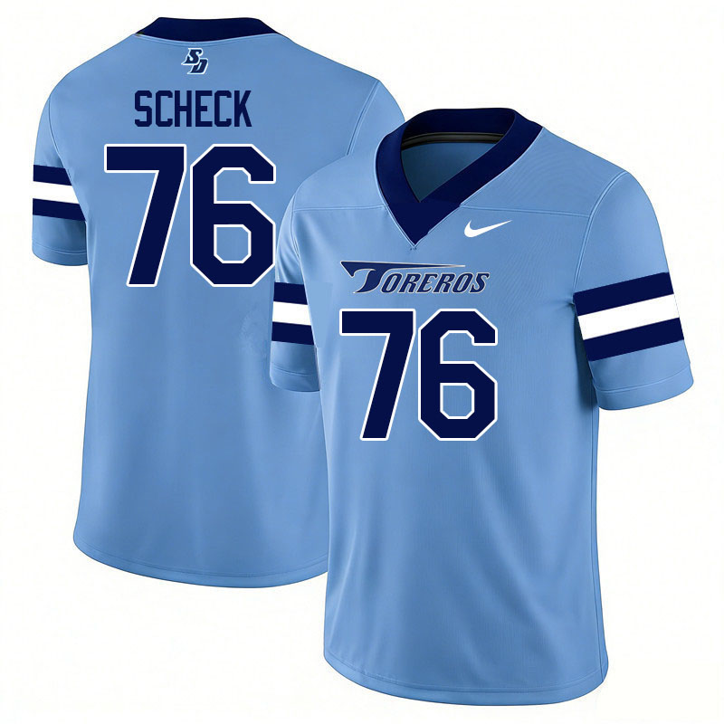 San Diego Toreros #76 Sean Scheck College Football Jerseys,Uniforms-Light Blue